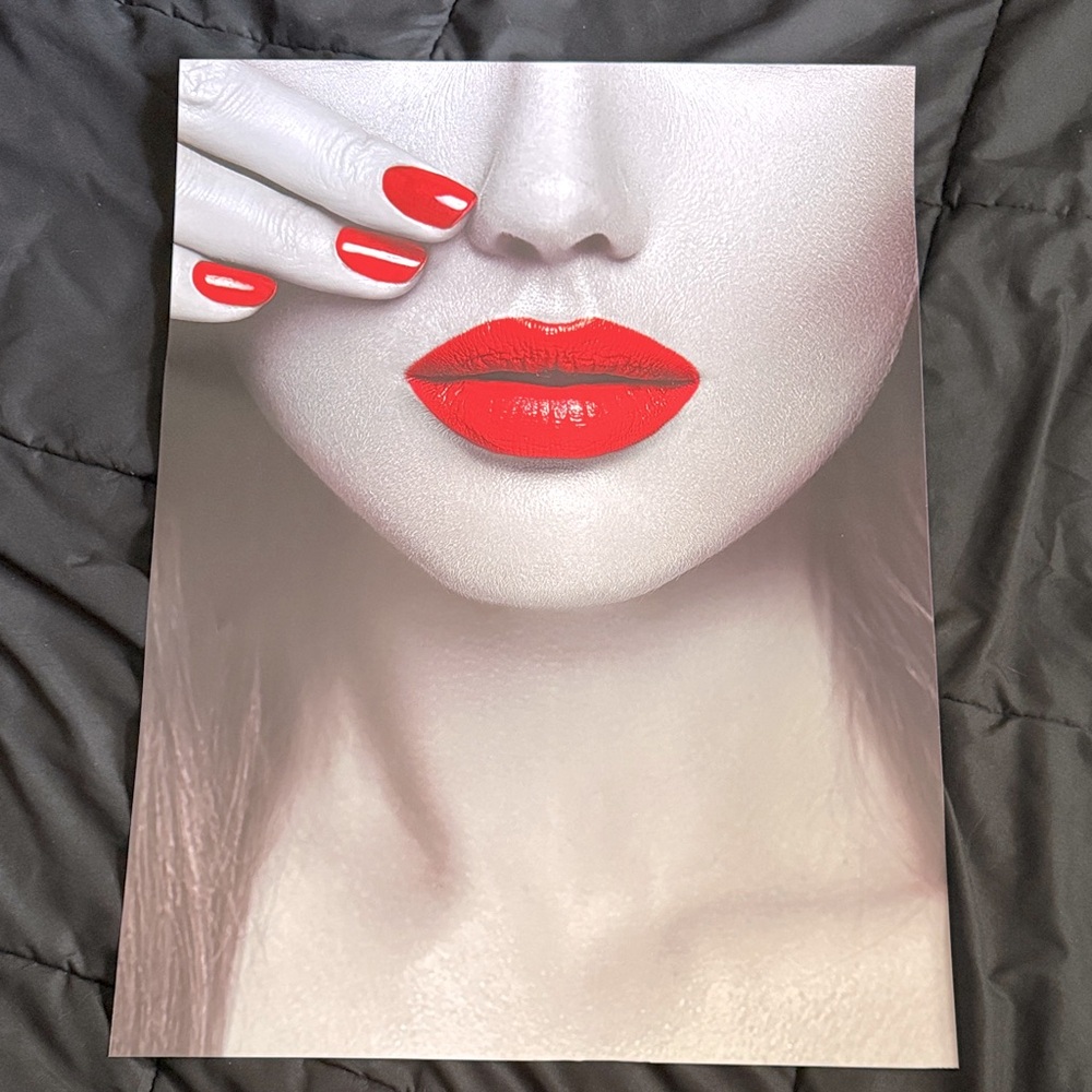 Vibrant Red Lipstick and Nail Polish Poster Approx 18” x 24”